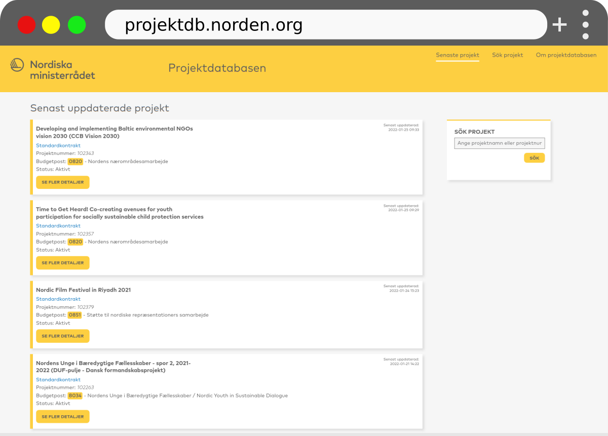 Thumbnail of the Nordic Project Database