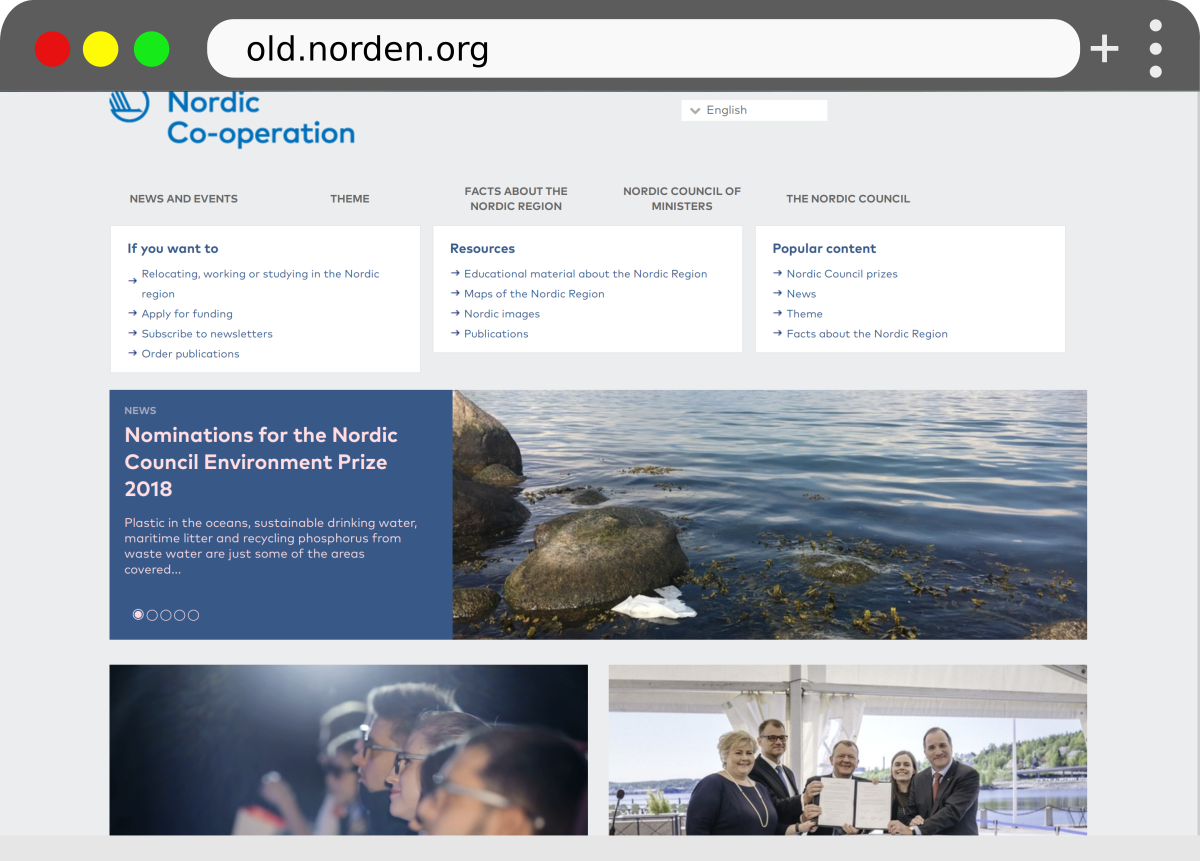 Thumbnail of the old norden.org website.